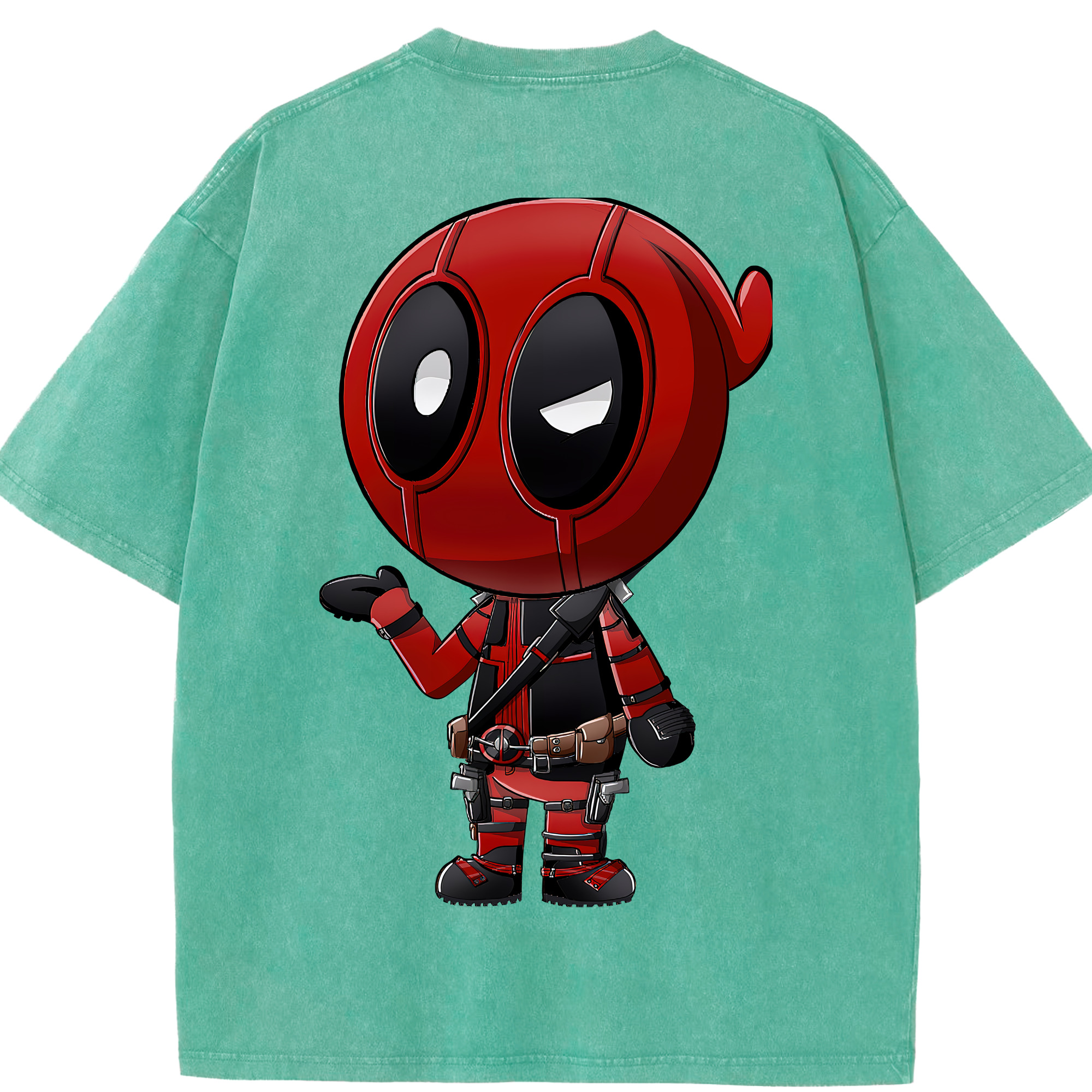 （画像用） Deadpool デッドプール 綿100% ヴィンテージ風 半袖Tシャツ（背面プリント）